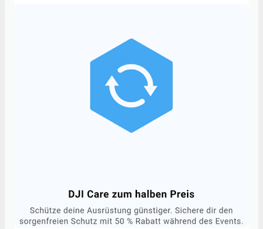 50% Rabatt auf DJI Care | DJI Back-to-School-Deals | DJI Care 1-Jahres-Vertrag z.B. für die DJI Neo 2 für 8€ statt 16€ - DJI