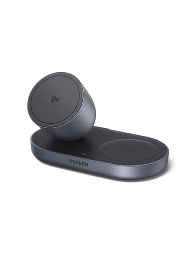 UGREEN - Zapix 2-in-1 Magnetisches Kabelloses Ladegerät | 15W | Qi2 | kompatibel mit MagSafe für iPhone & AirPods | Mit 1 m Kabel | Schwarz - Amazon