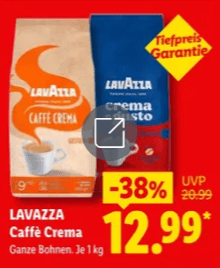 Lidl Lavazza Caffè Crema Dolce Kaffeebohnen 1 kg - Lidl