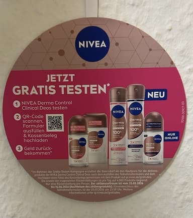 [GzG] Nivea Deo Derma Control Gratis Testen Geld zurück - NIVEA