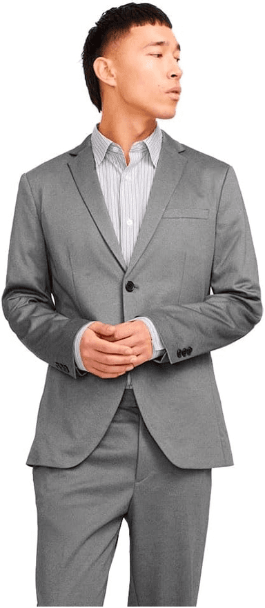 (Prime) JACK & JONES Male Einreihiger Blazer/ Sakko in Grau - Gr. 46 (48 - 15.59€ , 50 - 18,53€) - Amazon