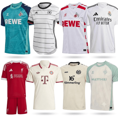 Fußball Trikots im Sale (Köln, Bremen, Dortmund, Real Madrid, Juventus, Liverpool) | z.B. Köln Trikot, DFB Trikot, Bayern Trikot uvm... - Sportdeal24