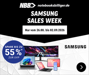 NBB Samsung Sales Week | z.B. Galaxy Book5 15,6" Convertible mit U5 226V und 16/512 GB für 849 € und Book6 16" U5 226V 16/512 GB für 1099 € - Notebooksbilliger