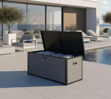 Westmann Silva XXL Gartenbox | 570 L, wetterfest, abschließbar mit Zylinderschloss, Polypropylen, 150×74×66cm Aufbewahrungsbox - Mygardenhome