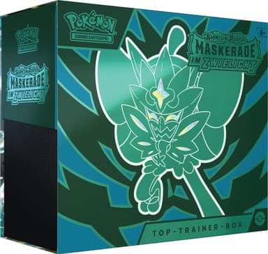 Pokemon TCG: Top-Trainer-Box Karmesin & Purpur – Maskerade im Zwielicht (Einladung) - Amazon