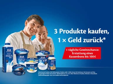 Weihenstephan Aktion: 3 Produkte kaufen & das günstigste per Cashback gratis erhalten (Mehrfachteilnahme möglich) - Molkerei Weihenstephan