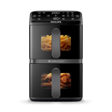 Philips Stacked Airfryer 4000 Serie Heißluftfritteuse, Schwarz/Grau, 10 L - Amazon