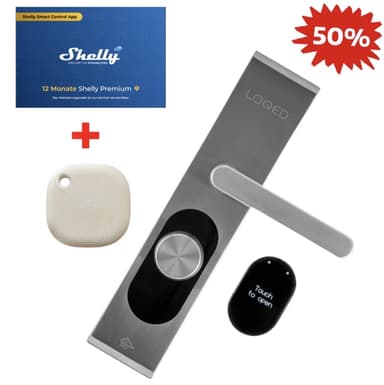 [Shellyparts] Shelly LOQED Touch Smart Lock Super-Sparbundle + Shelly BLU Button1 + 12M Premium - Shellyparts