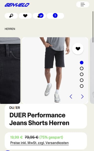 DUER Performance Jeans Shorts - Genvelo