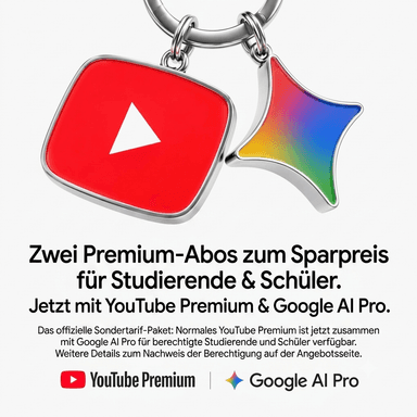 Google AI Pro 5TB Abo + YouTube Premium | 12M für 131,88€ | Studenten & Schüler | max. 4 Jahre, monatlich kündbar [Google One] - Gemini