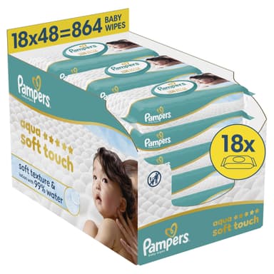 Pampers Aqua Soft Touch Baby-Feuchttücher, 18x48 (864 Stück) - Amazon