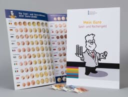 Mein Euro – Rechen- und Spielgeld in Münzen+Banknoten+Poster+Arbeitsblätter / Geld verstehen (Lehrbuch) | Die Geldexperten gratis bestellbar