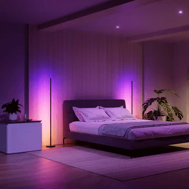 2er-Pack | Nanoleaf Smarte RGB-Stehlampe mit Matter, RGBW, 16M+ Farben, 2200K–6500K, 1700lm, 1,4m, WLAN/Bluetooth | Nanoleaf BTS Sale - Nanoleaf
