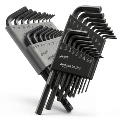 [prime] Amazon Basics Innensechskantschlüssel-Set 36-teilig, Chrom-Vanadium-Stahl, Metrische und Zoll-Größen 2 Aufbewahrungsboxen, Inbus - Amazon