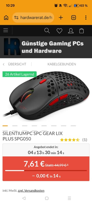 SilentiumPC SPC Gear LIX Plus SPG050 Maus - HardwareRat