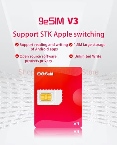 (Münzdeal + Zollrabatt) 9esim V3 eSIM Adapter, 1,5MB, bis zu 50 Profile, STK-Menü - AliExpress