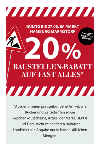 Dehner 20% Baustellenrabatt (HH-Marmstorf) - Dehner