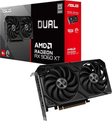 Amazon | ASUS Dual Radeon RX 9060 XT 16 GB GDDR6 (Non OC) 128 Bit, PCIe 5.0, 2× DP 2.1a + 1× HDMI 2.1b - Amazon