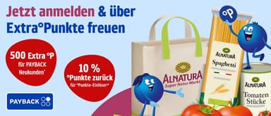 [Alnatura Payback] 500 Punkte für Payback Neukunden, 10% zurück bei Punkteeinlösungen, LOKAL Berlin Ostbahnhof am 18.9. 10% auf den Einkauf - Alnatura