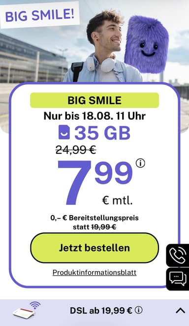 50GB 5G für 9,99€ mtl. weitere Tarife zur Auswahl (BigSIM im 1&1-Netz) - BIGSIM