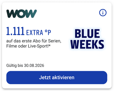 [WOW + Payback] 1111 Extra-Punkte + 100 Basispunkte auf das erste Abo von WOW (Effektiv BIS ZU 4,12€ Gewinn möglich) - PAYBACK