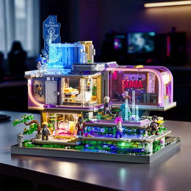 Lumibricks / Funwhole Neon Elite Lounge / Cyberpunk | Set 17013 - aus 2.167 GoBricks Klemmbausteinen mit integrierter LED-Beleuchtung - ChowBrick Store