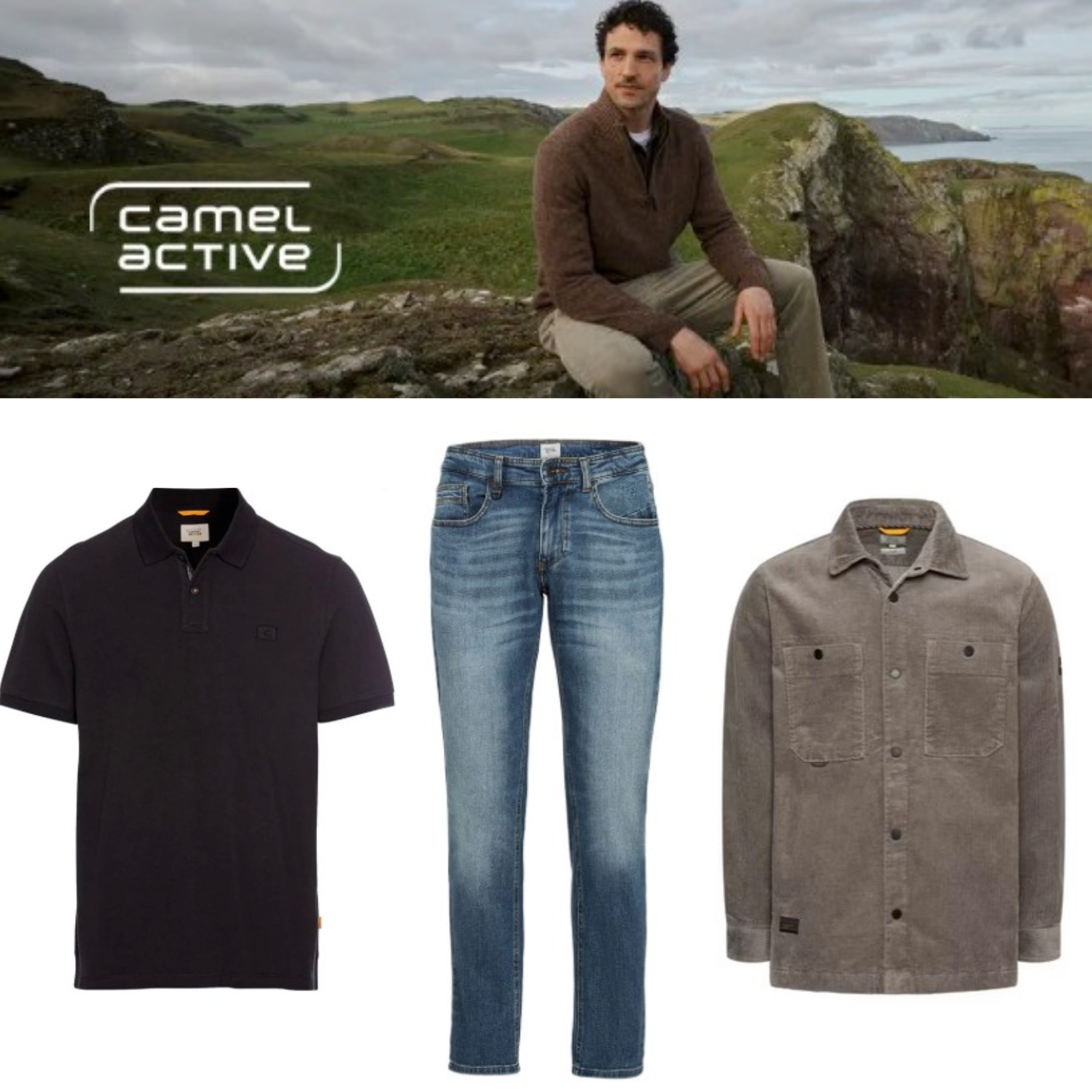Camel Active Herren | Slim-Fit Jeans 44,94 € inkl. VSK | Poloshirts ab 15,99 € | Cordhemdjacken 39,99 € | T-Shirts ab 9,99 € - Limango