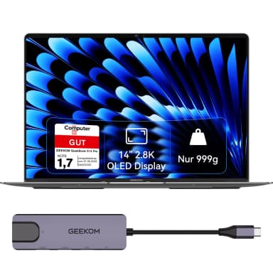 Geekbook x14 Ultra, Ultrabook, 32 GB RAM, U9-185H, 1 TB-Speicher, 2,8er OLED-Display, inkl. Dockingstation - GEEKOM