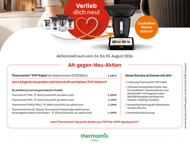 [Alt-gegen-Neu-Aktion] Vorwerk Thermomix TM7, Trade-in bis zu 450€ Gutschrift, bis 30.08 - Vorwerk