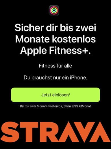 Bis zu 2 kostenlose Monate Apple Fitness+ über die Strava App - Strava