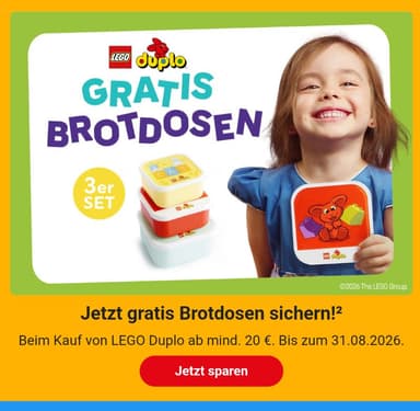 Lego Duplo Brotdosen Set (3 Stück) im Wert von 9,99€ bei jedem Duplo Einkauf ab 20€ - Gratis dazu @ Smyths - Smyths Toys