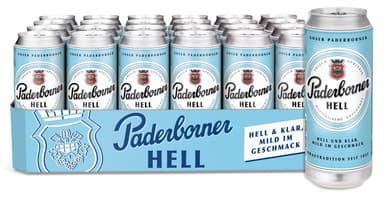 Paderborner Hell | mild süffiges helles Bier | 24x0,5l Dose | 5,1% vol. (Prime Spar-Abo) - Amazon