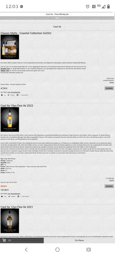 Caol Ila 15yo 55,2% Feis Ile 2022 Single Malt Scotch Whisky Whiskybase 86,93