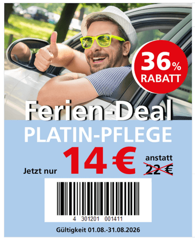 [CleanCar Deutschland & Österreich] Ferien Deal - Platin Pflege für nur 14 € - Einfach Post oder Screenshot vorzeigen - Instagram