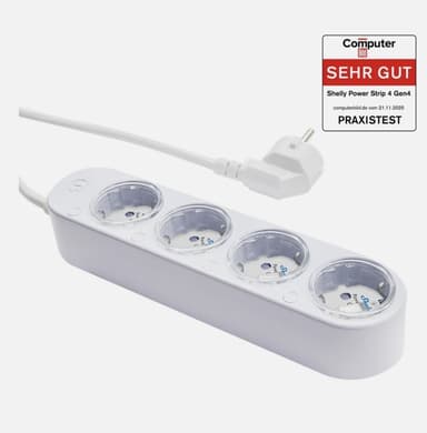 [Shellyparts] Shelly Power Strip 4 Gen4 (Matter, Zigbee, WiFi, 4x einzeln schaltbar & Energiemessung) oder 31,49 € via Hornbach TPG - Shellyparts
