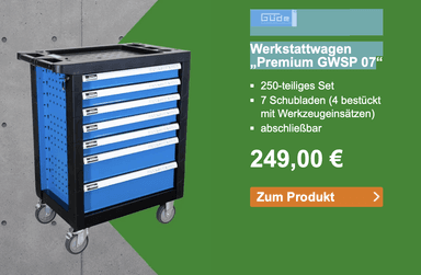 [GLOBUS BAUMARKT] Güde Werkstattwagen Premium GWSP 07 250-teilig (Abholpreis) / auch online für 249€ + 49,99€ Versandkosten - Globus Baumarkt