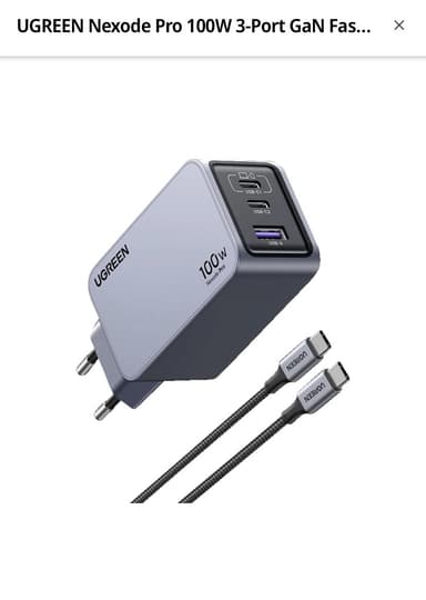 [Bundesweit][MyMediamarkt/Saturn Kunden] UGREEN USB C Ladegerät, Nexode Pro 100W GaN Charger Mini USB C Netzteil 3-Port - MediaMarkt
