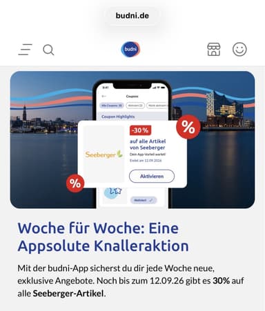 [budni App] lokal Hamburg - 30% auf Seeberger Nüsse Trockenfrüchte - BUDNI