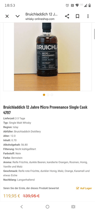 Bruichladdich 12 J. Micro Provenance Single Cask 4797 Single Malt Scotch Whisky WB 88,63 + Glengoyne 15 PX + Bruichladdich 19 Black Sopero