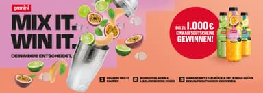 Frucht trifft Mocktail: 1€ Cashback auf Granini Mix-It - Granini