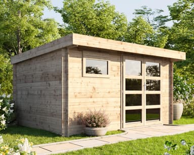 Gartenhaus Nizza 390x300cm 12,80m² Nordische Fichte - McGarden24