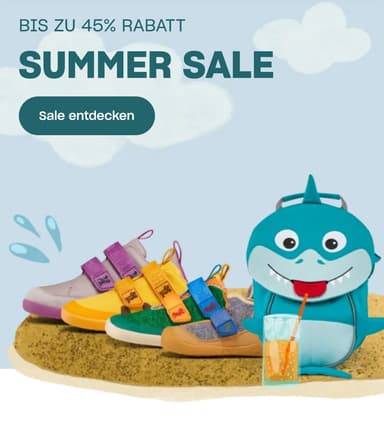 Affenzahn Sale, bis zu 50% Rabatt (Laufrad / Schuhe / Rucksäcke) und ab 25€ kostenlose Lieferung, z.B. Halbschuh Baumwolle Lucky - Affenzahn