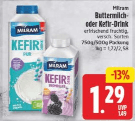 [EDEKA Minden- Hannover / NP Coupon] Milram Frucht Buttermilch zero - EDEKA