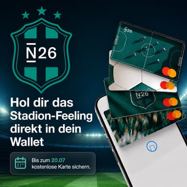 [N26] bis zu 6 kostenlose virtuelle Mastercard im WM Design - N26