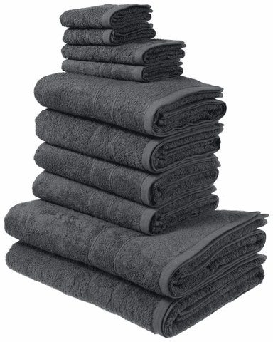 [OTTO UP Plus] 10-tlg. Handtuch Set Inga | 100 % Baumwolle 420 g/m² | grau - OTTO