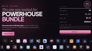 [MAC / WIN] BundleHunt Powerhouse Bundle: Alle 38 Apps im Überblick (z. B. DockX, Smooth Capture, WhatSize, LookAway 2) ab 0,99$ - Bundlehunt