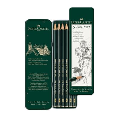 Faber-Castell - Bleistifte Set Castell 9000 6-teilig im Metalletui - Amazon