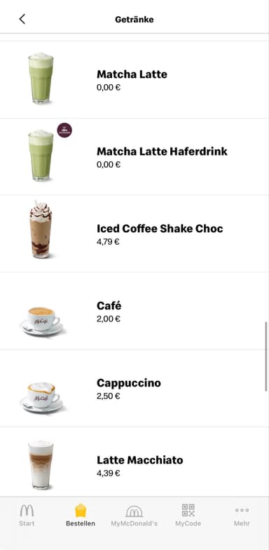 Regional! Preisfehler! McDonalds Lahr Matcha Latte kostenlos! - McDonald's