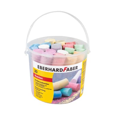 (Prime) Eberhard Faber Straßenkreide 2x 20er Eimer, 6 leuchtenden Farben - Amazon