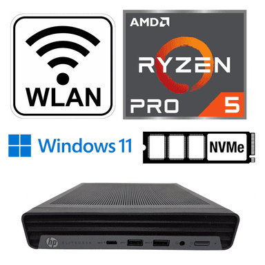 HP EliteDesk 805 G8 Mini PC ab 245€ - AMD Ryzen 5 5650G, 16GB RAM, 256GB SSD, WLAN + BT, 2x M.2 NVMe Slots USB-C - refurbished Multimedia PC